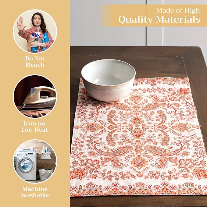 Maison d' Hermine Placemats Set of 4 Reusable 100% Cotton | Cloth Place Mats - Image 3