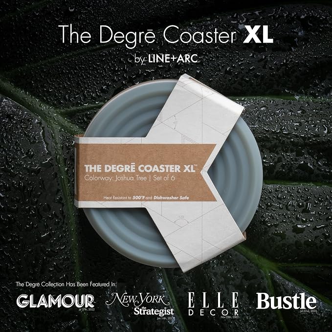 LINE+ARC Silicone Coasters feat. in NYT WireCutter (Winter Salad XL, 6 Pack | - Image 2