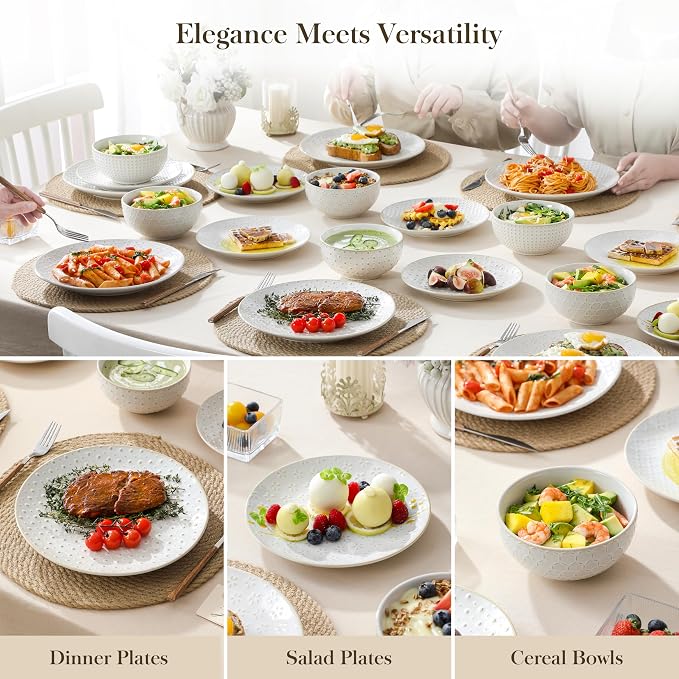 MALACASA 24-Piece Farmhouse Dinnerware Set - Image 8