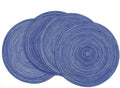 SHACOS Round Braided Placemats 15 inch Set of 4 Washable Cotton Polyester by SHACOS