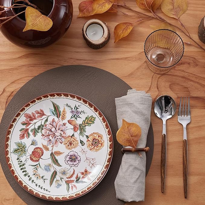 Bico Blooming Moment Salad Plates Set of 4, 8.75 Inch Ceramic Dessert Plates - Image 4