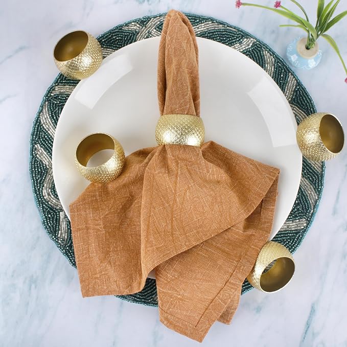 Napkin Rings Set of 12 Metal Napkin Holder Buckles Round Serveitte Rings - Image 7