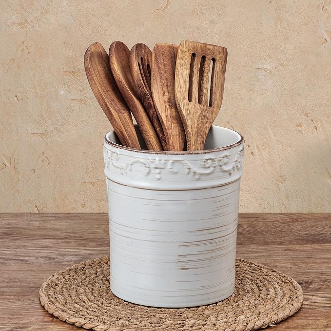 Pfaltzgraff Trellis Utensil Crock, 7x6 inch - Image 3