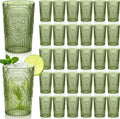 48 Pcs 16 oz Plastic Vintage Drinking Glasses Stemless Ribbed Highball Glasses by Unknown