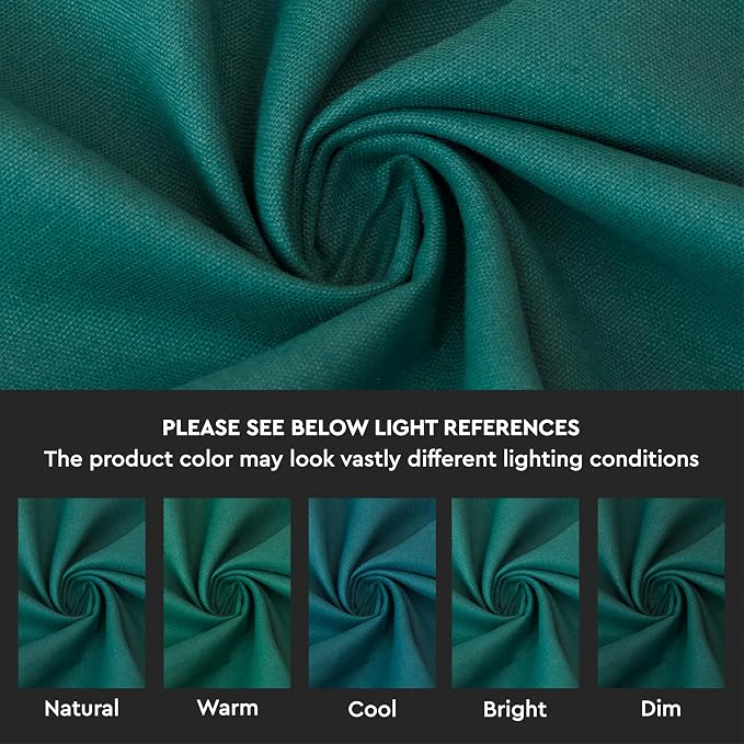 Encasa XO Table Runner, Cotton Canvas Dining Runner 13"x72" | Emerald, 180 GSM - Image 3