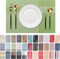 Placemats Set of 6 Washable Indoor | Outdoor Vinyl Place Mats by CADONO