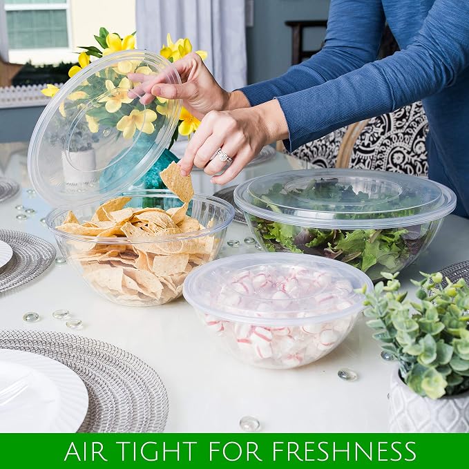 Reusable 150 Ounce Round Crystal Clear PlasticBowls Pack of 4 - Image 4