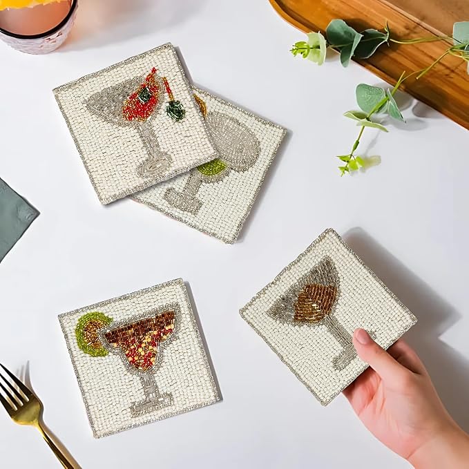 Boho Coasters for Drinks or Coffee Table, Cute Coasters for Farmhouse Style - Image 6