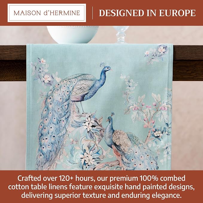 Maison d' Hermine Table Runner 100% Combed Cotton 14.5"x72" | Table Runners 72 - Image 3