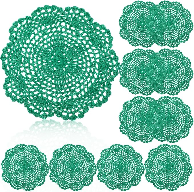 10 Pcs 8 Inch Cute Crochet Doilies Crochet Flower Coasters Handmade Cotton by Gandeer