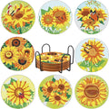 8 Pcs Sunflower Diamond Painting Coasters by AiYuanzsh