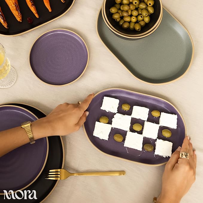 Mora Serving Platter Set of 3, Giant & Mega Ceramic Oval Platters - Image 6
