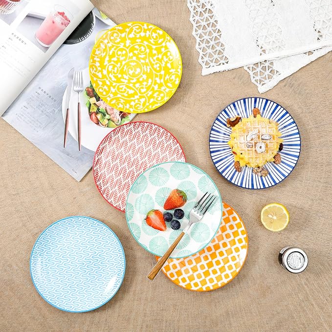 Selamica Ceramic Dessert Plates Set of 6, 6 Inch Mini Dinner Plates - Image 5