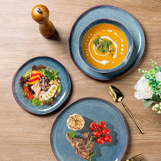 AmorArc Ceramic Dinner Plates Set of 6, 10.5 Inch Stoneware Plates Set | - Image 4