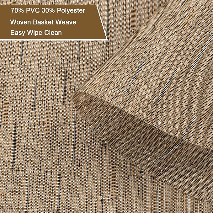 SHACOS Wedge Shape Placemats Set of 4 Woven Vinyl Placemat - Image 4
