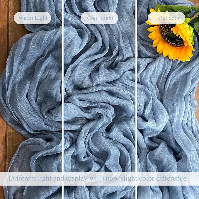 12Pack Dusty Blue Cheesecloth Table Runner 20x120 inch Gauze Table Runner | - Image 5