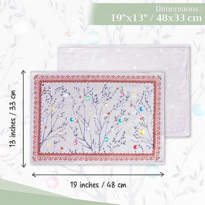 Maison d' Hermine Placemats Set of 4 Reusable 100% Cotton | Cloth Place Mats - Image 4