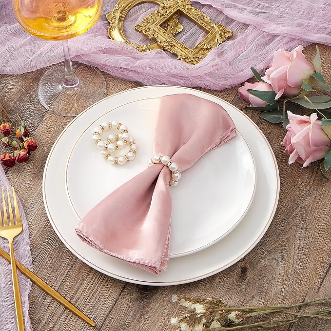 APTWOW 24Pcs Pearl Gold Napkin Rings - Image 4
