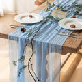 10Pcs Light Blue Cheesecloth Table Runner 120 Inches by KEKETOARRANGE