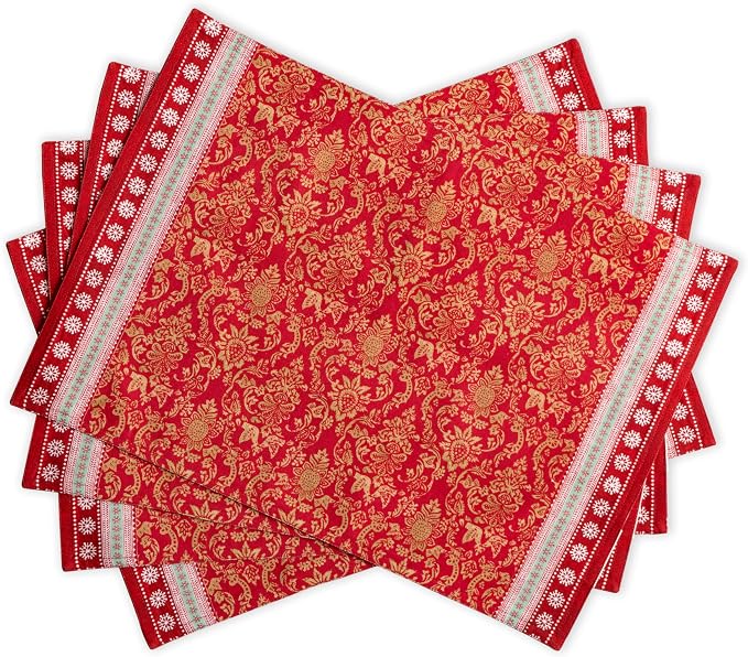 Maison d' Hermine Placemats Set of 4 Reusable 100% Cotton | Cloth Place Mats by MaisondHermine