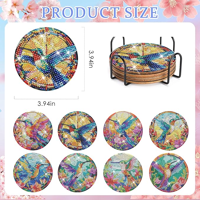 Hummingbird Diamond Art Coasters - Image 2