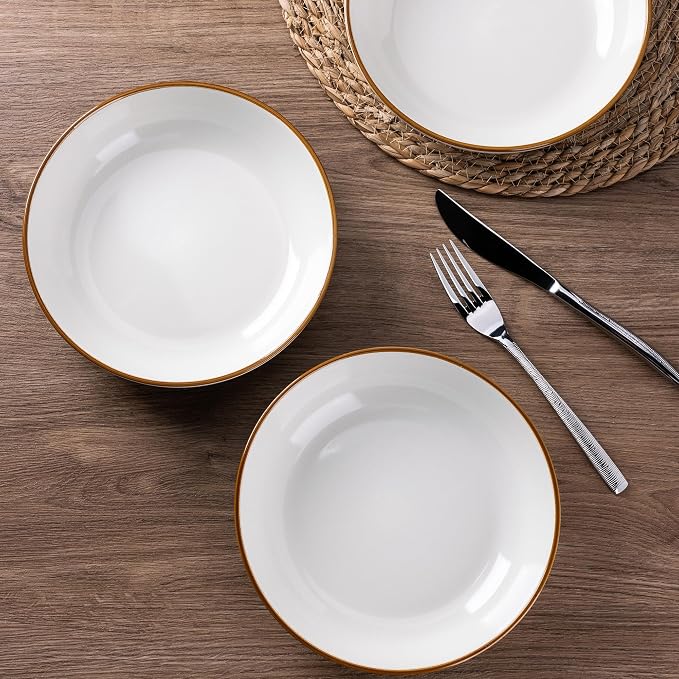 AmorArc 8.5’’ Ceramic Pasta Bowls Set of 6, 36oz Large Stoneware Bowls Set | - Image 3