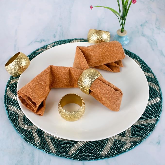 Napkin Rings Set of 12 Metal Napkin Holder Buckles Round Serveitte Rings - Image 2