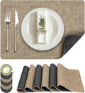Fyvva Placemats Set of 6 Wipeable Reversible Faux Leather by Fyvva