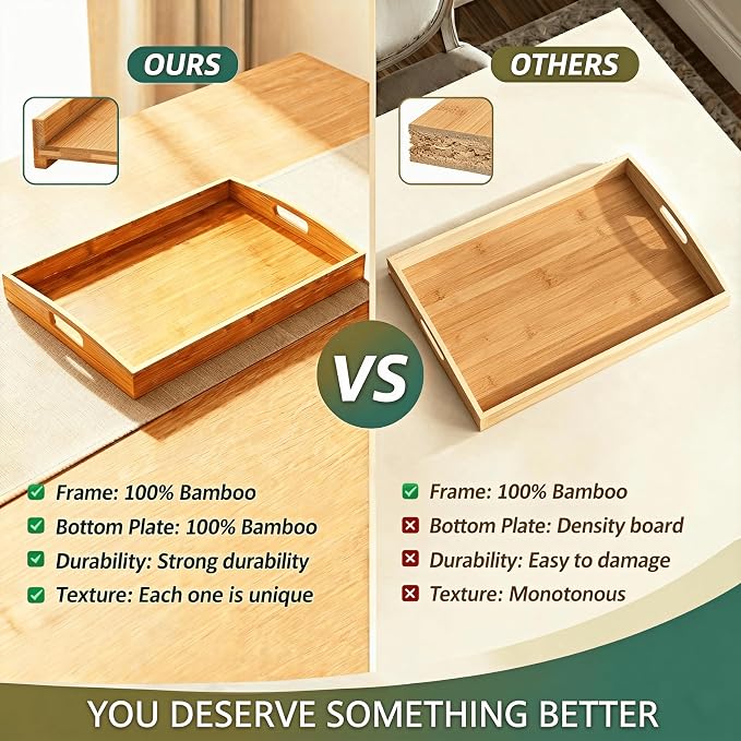 Bamboo Serving Tray Set of 2 - Image 5