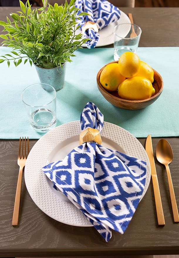 DII Everyday Collection, Fringed Check Tabletop, Table Runner, Solid Aqua - Image 6