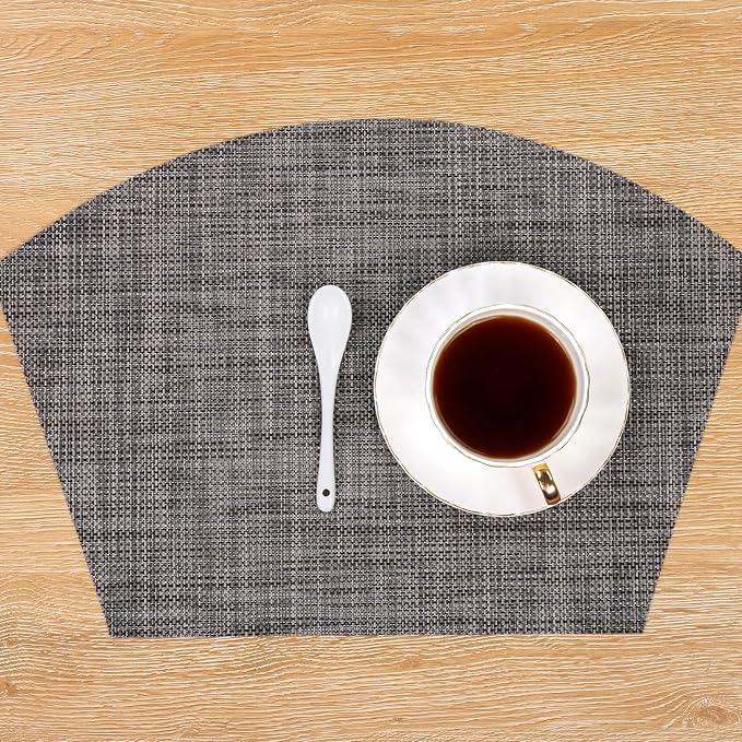 SHACOS Wedge Placemats Set of 4 Woven Vinyl Placemats - Image 9
