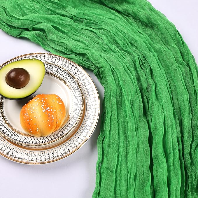 12 Pack 10Ft Green Cheesecloth Table Runner 23 x 120 Inch | Gauze Rustic Boho - Image 5