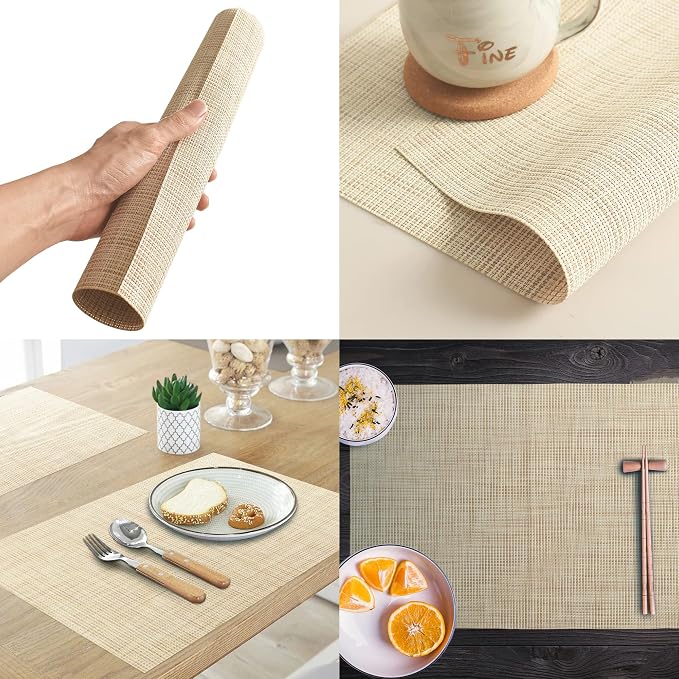 Table Placemats Dining Table Place Mats Set of 4 Heat Resistant Insulation - Image 4