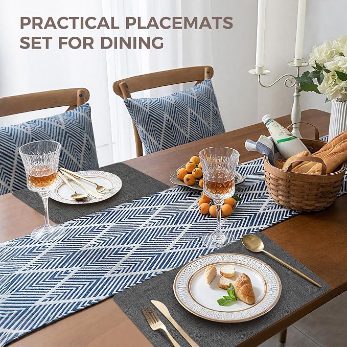 NCUE Vinyl Placemats Set of 4, Heat Resistant, Nonslip Faux Leather Waterproof - Image 5