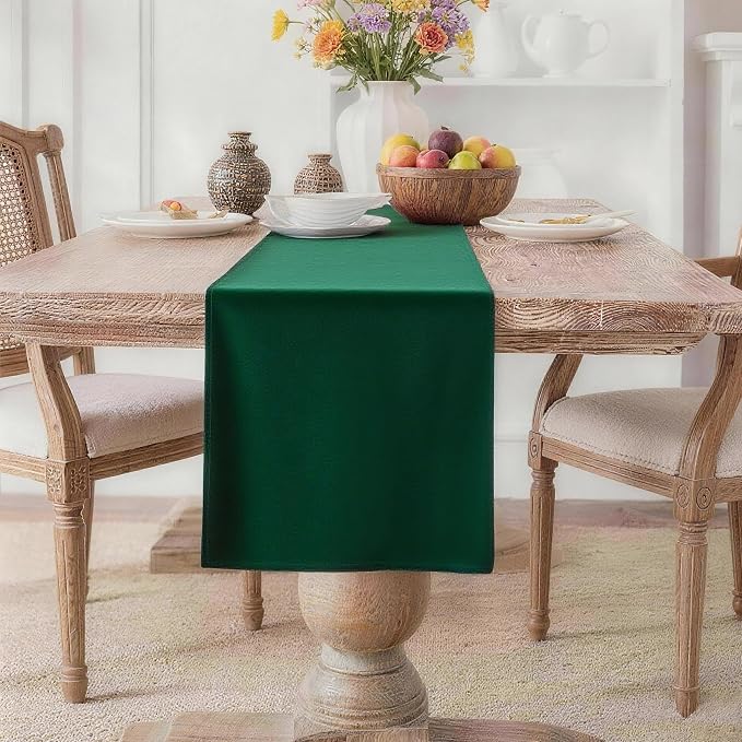 MEANMOY Green Table Runner 108 Inches Long Waterproof Table Runners | Washable by MEANMOY