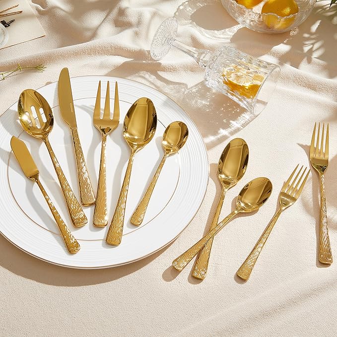 65 Piece Gold Silverware Set - Image 3