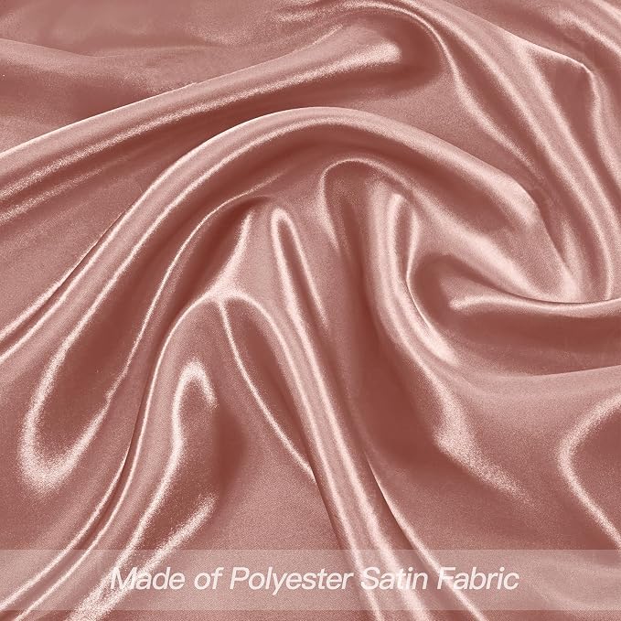 P Pothuiny 24 Pcs Rose Gold Satin Napkins 17 x 17 Inch, Satin Cloth Napkins | - Image 4