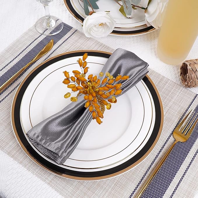 ITOS365 Napkin Rings Set of 12 for Dining Table Decoration Parties Everyday - Image 2
