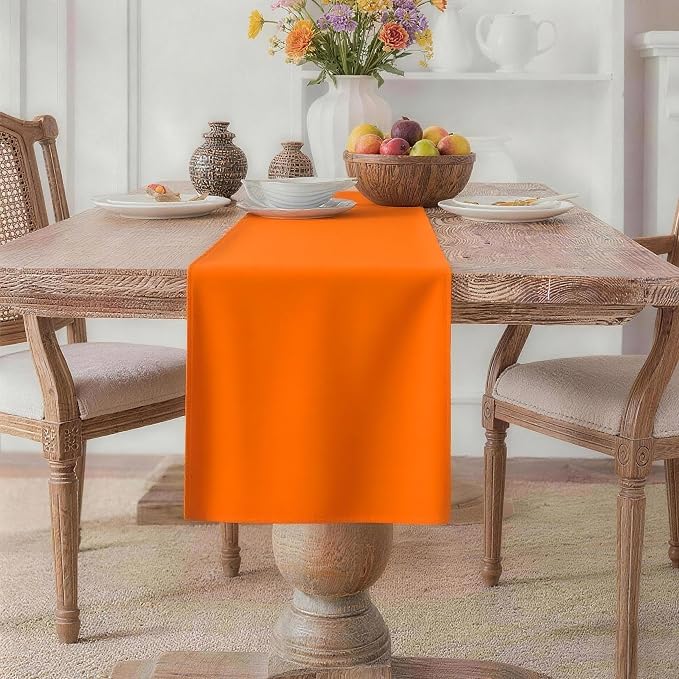 MEANMOY Orange Table Runner 48 Inches Long Waterproof Table Runners | Washable by MEANMOY
