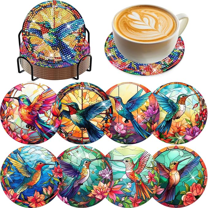 Hummingbird Diamond Art Coasters by INCOK