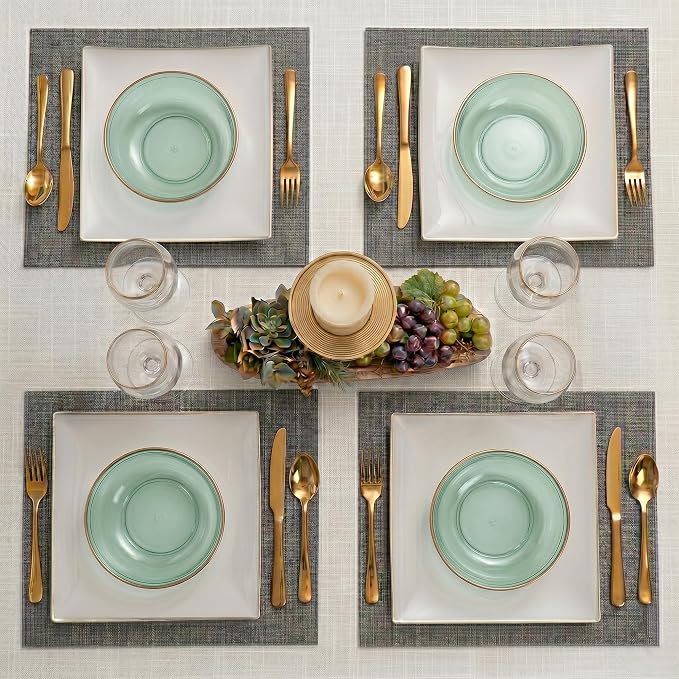 PLASTICPRO Plastic Party Plates Edge Collection Premium heavyweight Elegant - Image 4