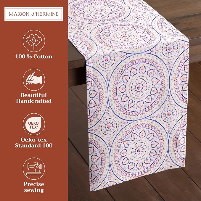 Maison d' Hermine Table Runner 100% Cotton 14.50" x 108" | Table Runners 108 - Image 2