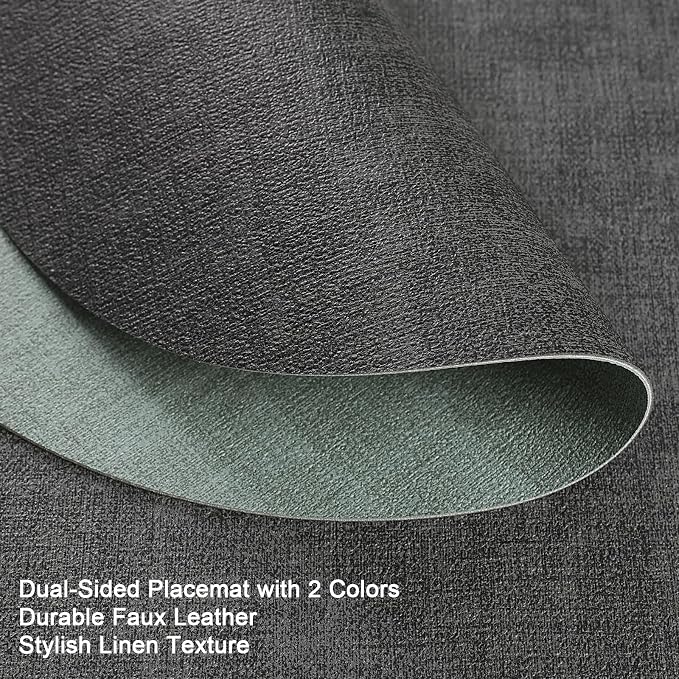 Faux Leather Placemats Set of 4, Dual Sided - Image 2