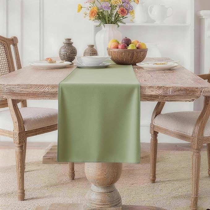 MEANMOY Sage Green Table Runner 60 Inches Long Waterproof Table Runners | by MEANMOY