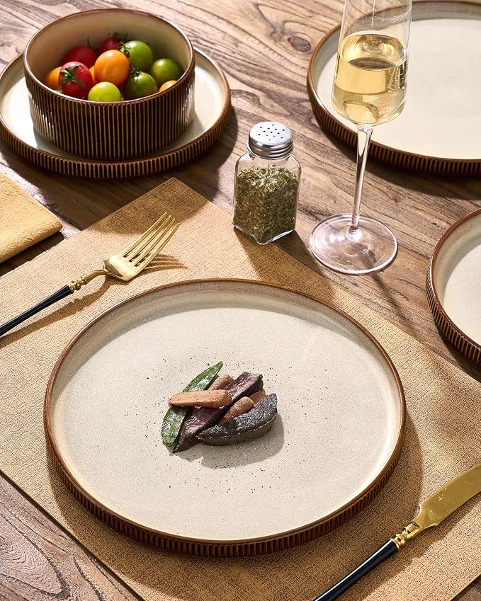 Stoneware Dinnerware Sets, Reactive Glaze Dishes Set - Image 3