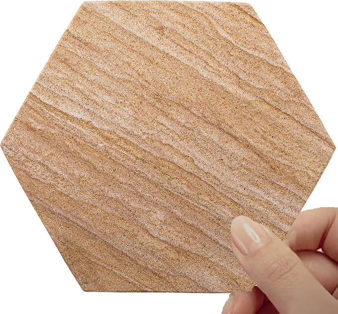 Sandstone Water Absorbent Hand Crafted Hexagon Coasters - Image 2