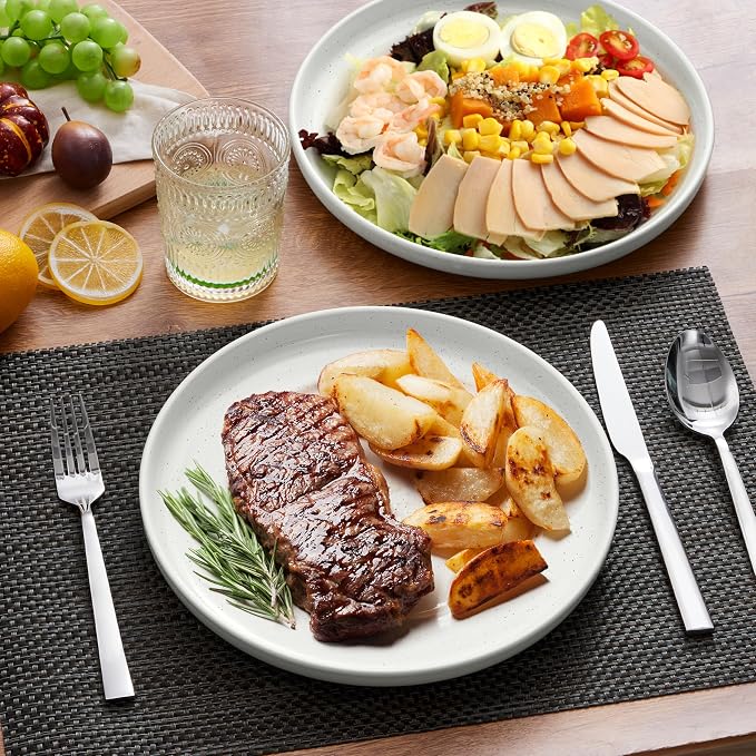 LIANYU Stoneware Dinner Plates Set of 6, 10.5 Inch Porcelain Dinner Plates - Image 4