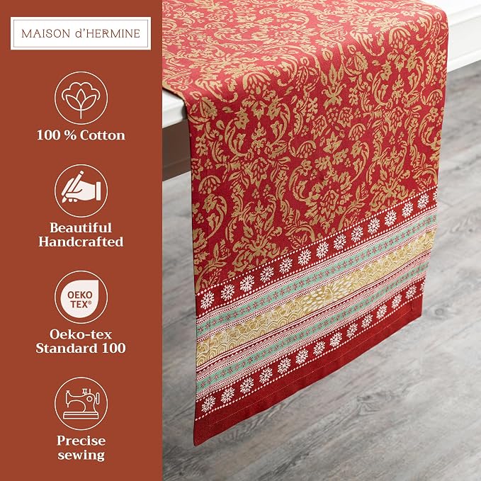 Maison d' Hermine Table Runner 100% Cotton 14.50" x 72" | Table Runners 72 - Image 2