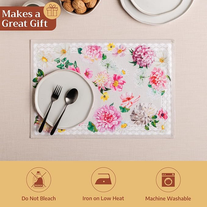 Maison d' Hermine Placemats Set of 4 Reusable 100% Cotton | Cloth Place Mats - Image 5