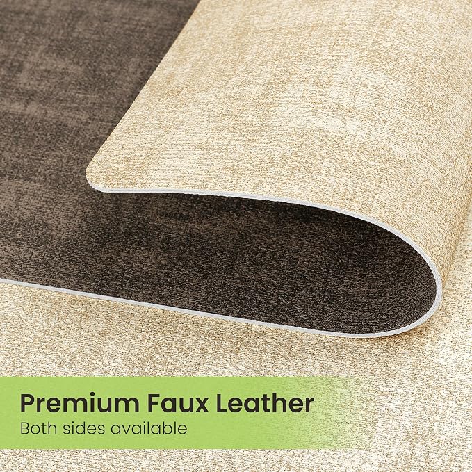Fyvva Placemats Set of 6 Wipeable Reversible Faux Leather - Image 4